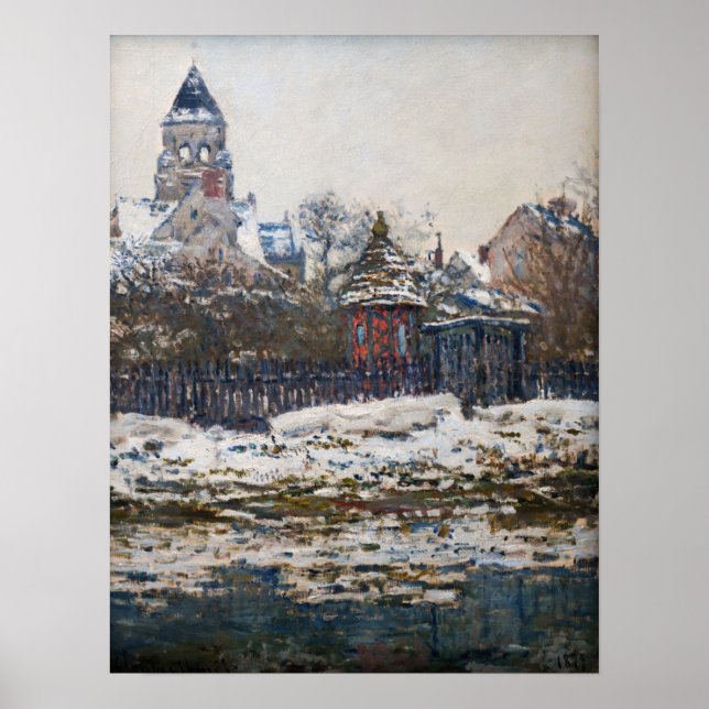 Claude Monet - kyrkan i Vetheuil Poster (Framsidan)
