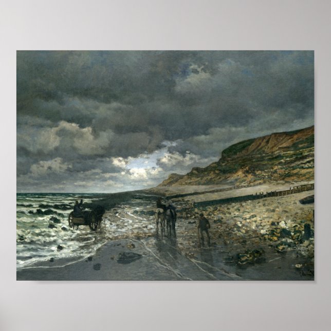 Claude Monet - La Pointe de la Hève vid låg tide Poster (Framsidan)