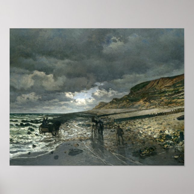 Claude Monet - La Pointe de la Hève vid Low Tide Poster (Framsidan)