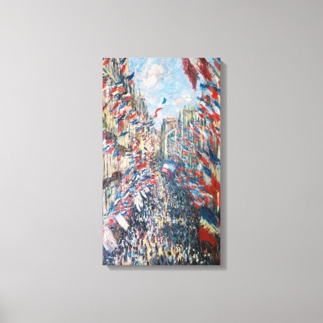 Claude Monet - La Rue Montorgueil - Paris Canvastryck (Framsida)