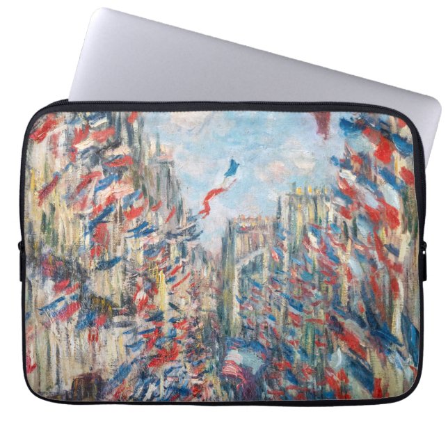 Claude Monet - La Rue Montorgueil - Paris Laptop Fodral (Framsidan)