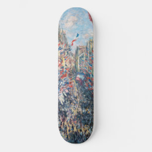 Claude Monet - La Rue Montorgueil - Paris Mini Skateboard Bräda 18,5 Cm