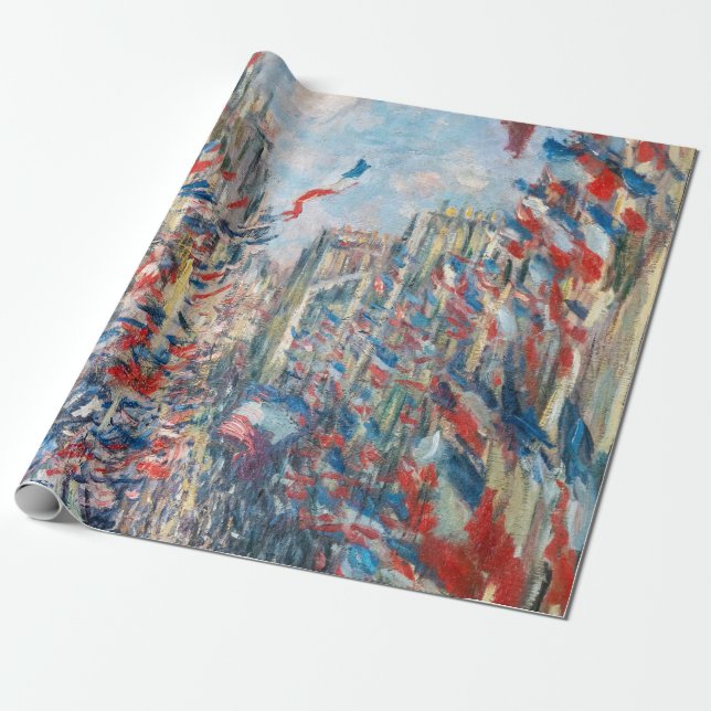 Claude Monet - La Rue Montorgueil - Paris Presentpapper (Utrullad)