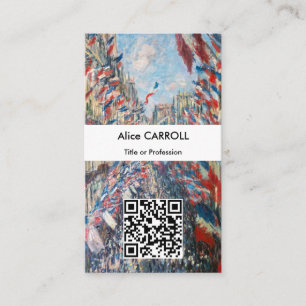 Claude Monet - La Rue Montorgueil, Paris - QR-kode Visitkort