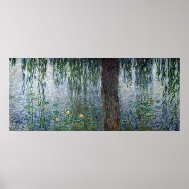 Claude Monet | lämnat Waterlilies Weeping Willows Poster (Framsidan)