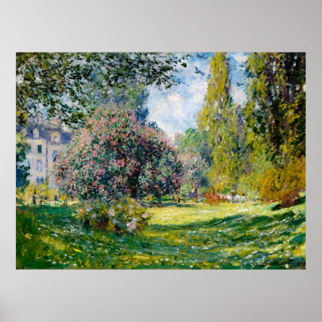 Claude Monet, Landskap, Parc Monceau, 1876 Poster (Framsidan)