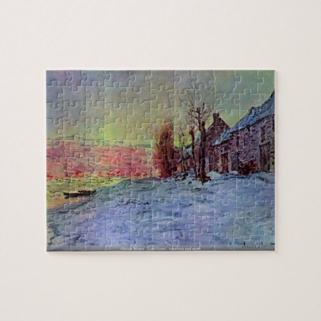 Claude Monet - Lavadomstol - solsken och snö Pussel (Horisontell)