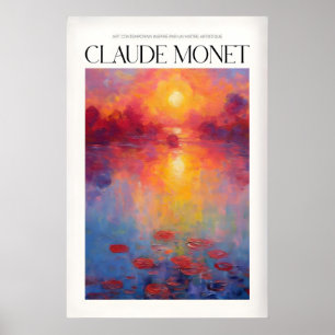Claude Monet Levande Solnedgång Vattenliljor Väggk Poster
