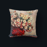 Claude Monet lever fortfarande med Chrysanthemums Kudde<br><div class="desc">Livet med Chrysanthemums (1914) av Claude Monet är fortfarande en vintage bra konst som fortfarande målar upp blommigten. En bukett av blommande blommor från vår i vas. Om konstnären: Claude Monet (1840-1926) var en av grundarna av den Fransk målningsrörelsen och de flesta av hans målningar var "en plein luft" (i...</div>