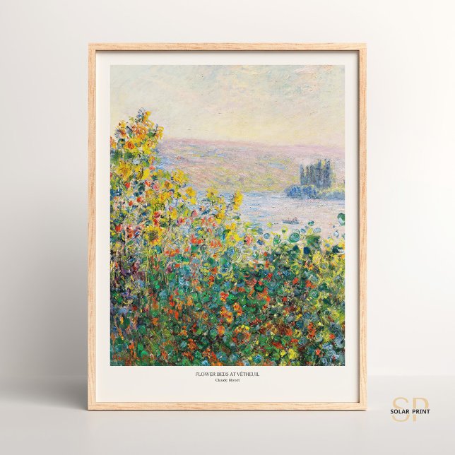 Claude Monet Ligcape Flower Beds at Vetheuil Art Poster (Skapare uppladdad)