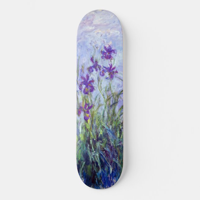 Claude Monet - Lila Iris / Iris Mauves Mini Skateboard Bräda 18,5 Cm (Framsida)