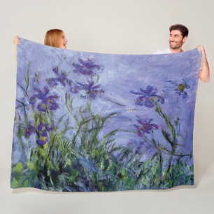 Claude Monet Lilac Irises Fleecefilt
