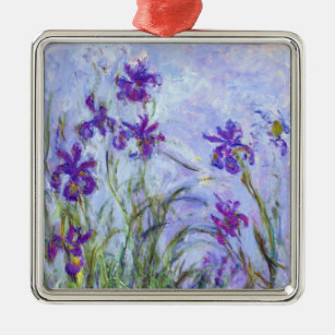 Claude Monet - Lilac Irises / Iris Mauves Julgransprydnad Metall