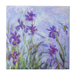 Claude Monet - Lilac Irises / Iris Mauves Kakelplatta