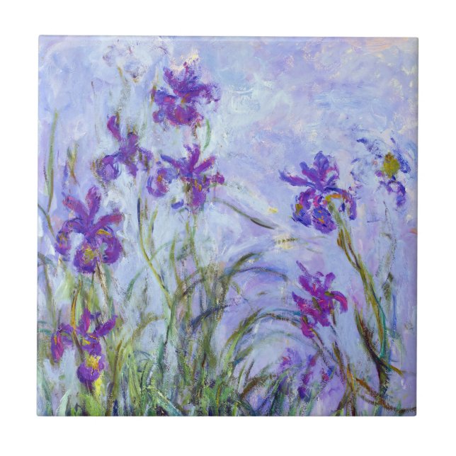Claude Monet - Lilac Irises / Iris Mauves Kakelplatta (Framsidan)