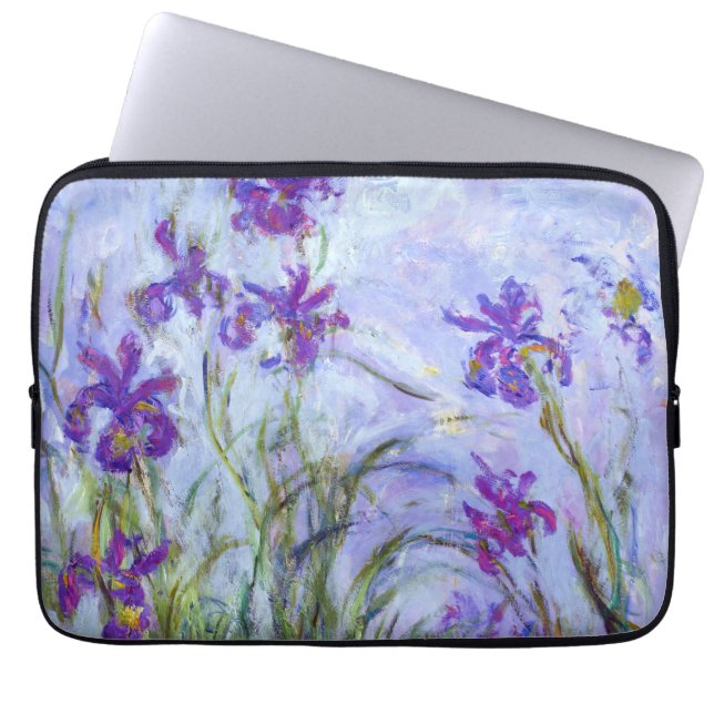 Claude Monet - Lilac Irises / Iris Mauves Laptop Fodral (Framsidan)