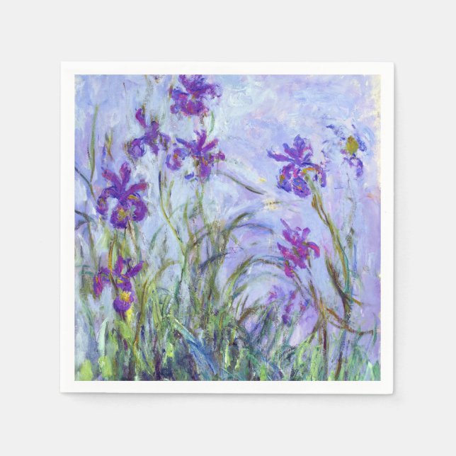 Claude Monet - Lilac Irises / Iris Mauves Pappersservett (Framsidan)