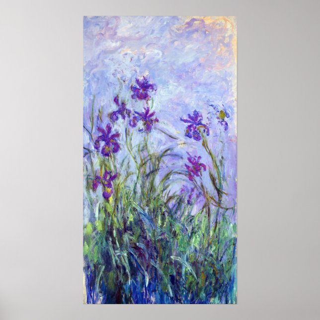 Claude Monet - Lilac Irises / Iris Mauves Poster (Framsidan)