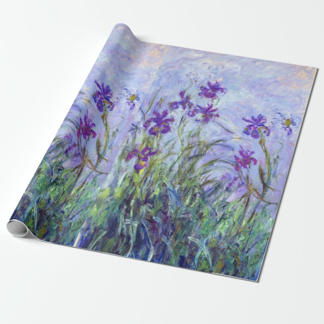 Claude Monet - Lilac Irises / Iris Mauves Presentpapper (Utrullad)