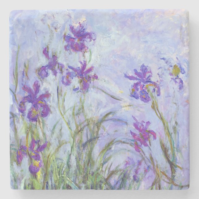 Claude Monet - Lilac Irises / Iris Mauves Stenunderlägg (Framsidan)