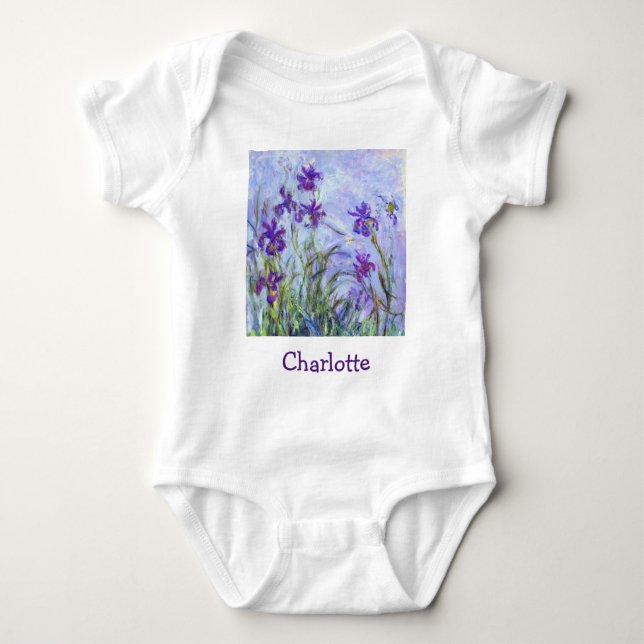 Claude Monet - Lilac Irises / Iris Mauves T Shirt (Framsida)