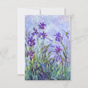 Claude Monet - Lilac Irises / Iris Mauves Tack Kort