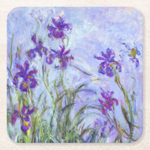 Claude Monet - Lilac Irises / Iris Mauves Underlägg Papper Kvadrat