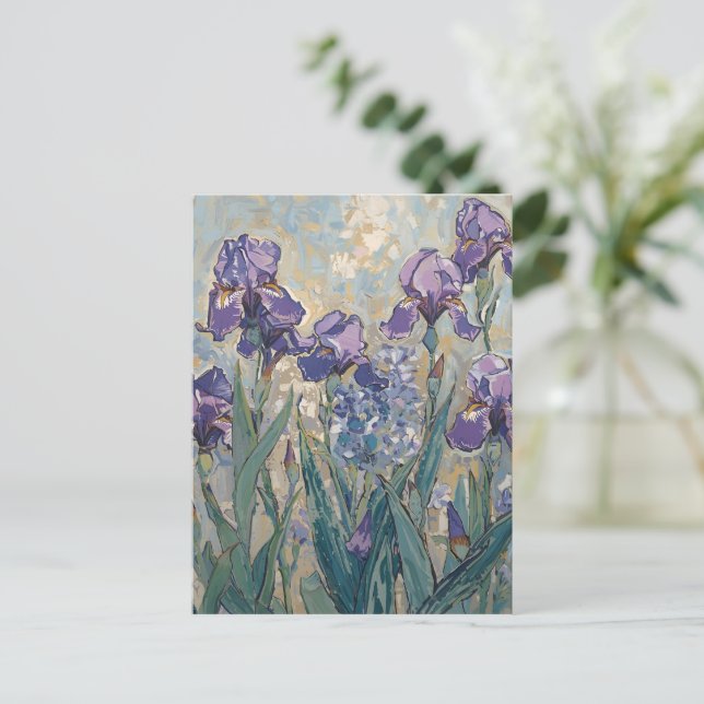 Claude Monet - Lilac Irises / Iris Mauves Vykort (Stående Fram)