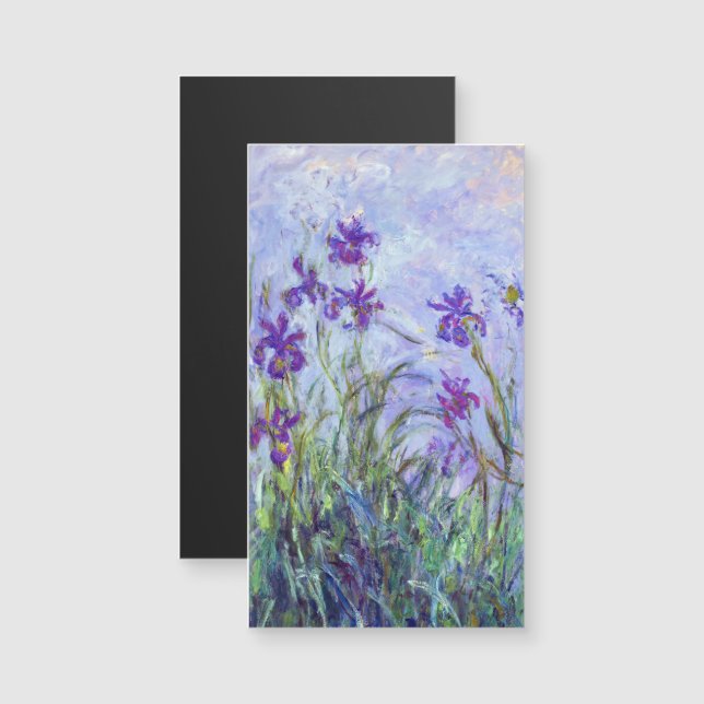 Claude Monet - Lilac Irises Magnetic Card (Fram/baksida)