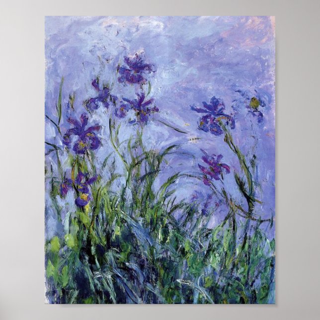 Claude Monet - Lilac Irises Mauves 1917 Poster (Framsidan)