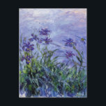 Claude Monet Lilac Irises Vykort<br><div class="desc">Lilac Irises. Målad av Claude Monet circa 1914-17. Den här bilden är offentlig.</div>