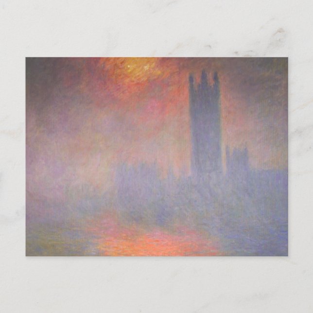 Claude Monet London Houses of Parliament UK Vykort (Framsida)