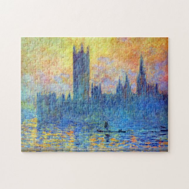 Claude Monet - London parlament i vinterpussel Pussel (Horisontell)