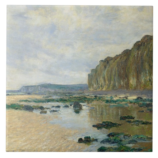 Claude Monet - Low Tide vid Varengeville Kakelplatta (Framsidan)