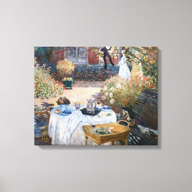Claude Monet - Lunchen, dekorativ panel Canvastryck (Framsida)