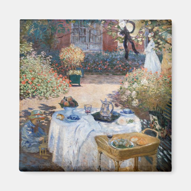 Claude Monet - Lunchen, dekorativ panel Magnet (Framsidan)