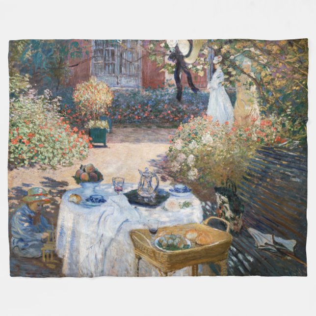 Claude Monet - Luncheon, dekorativ panel Fleecefilt (Framsidan (Horisontell))