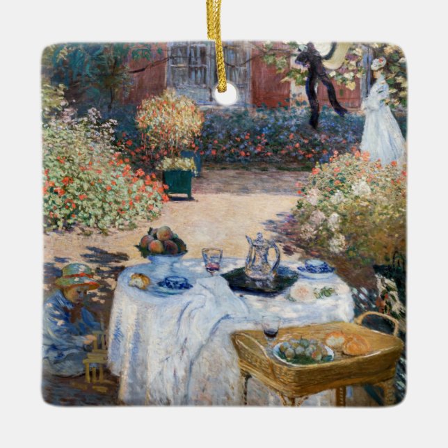 Claude Monet - Luncheon, dekorativ panel Julgransprydnad Keramik (Framsida)