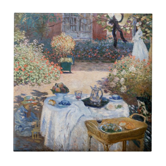 Claude Monet - Luncheon, dekorativ panel Kakelplatta (Framsidan)