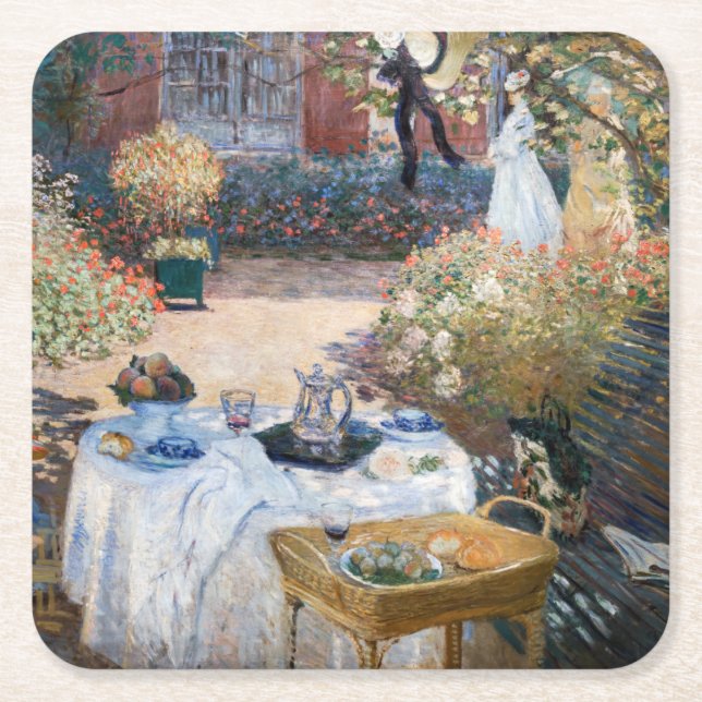 Claude Monet - Luncheon, dekorativ panel Underlägg Papper Kvadrat (Framsidan)