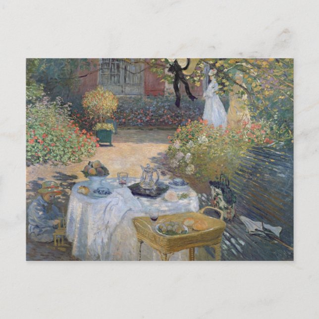 Claude Monet | Luncheon: Monets trädgårds- Vykort (Framsida)