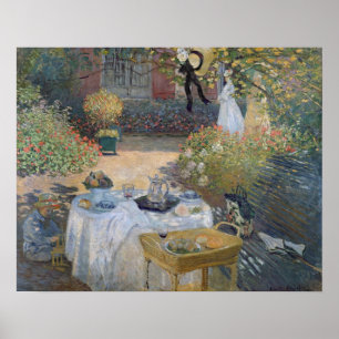 Claude Monet Luncheon: Monets trädgårdsarrail Poster