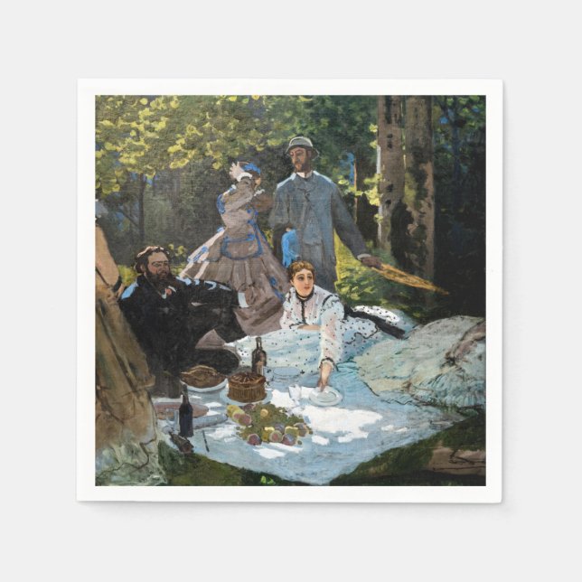 Claude Monet - Luncheon on on Grass, Höger Panel Pappersservett (Framsidan)