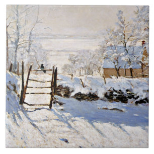 Claude Monet, Magpie, berömd-målning, Metall Kakelplatta