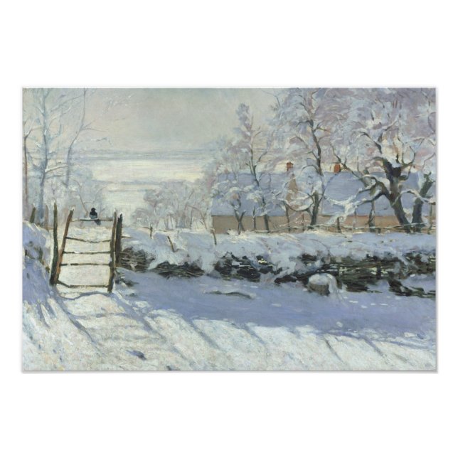 Claude Monet - Magpie Fototryck (Framsidan)