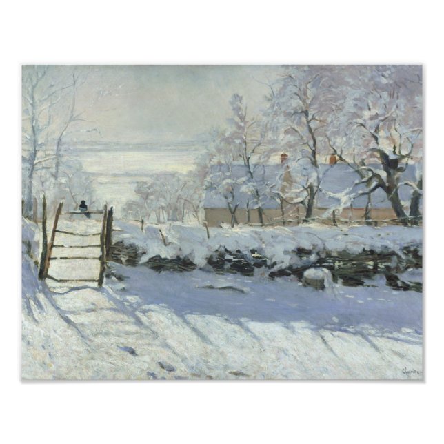 Claude Monet - Magpie Fototryck (Framsidan)