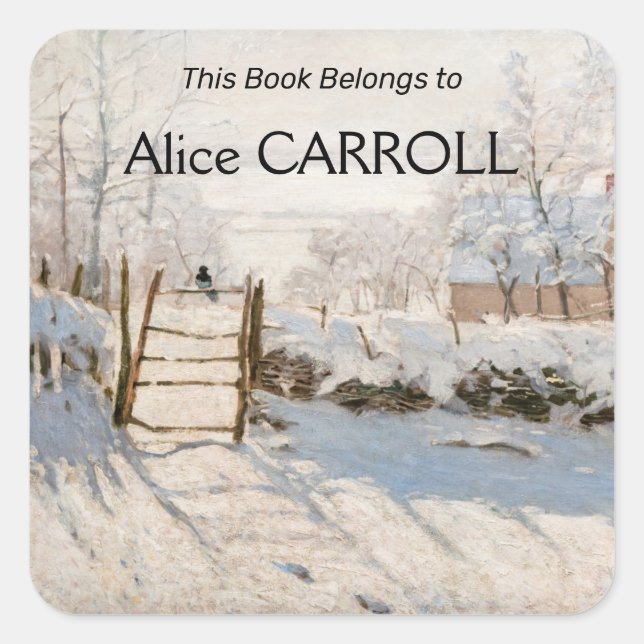 Claude Monet - Magpie Fyrkantigt Klistermärke (Framsida)