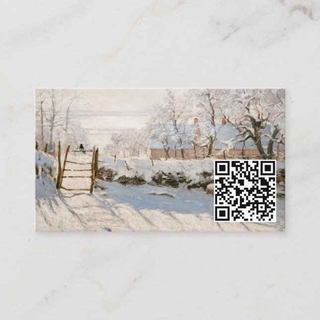Claude Monet - Magpie - QR-kod Visitkort (Framsida)
