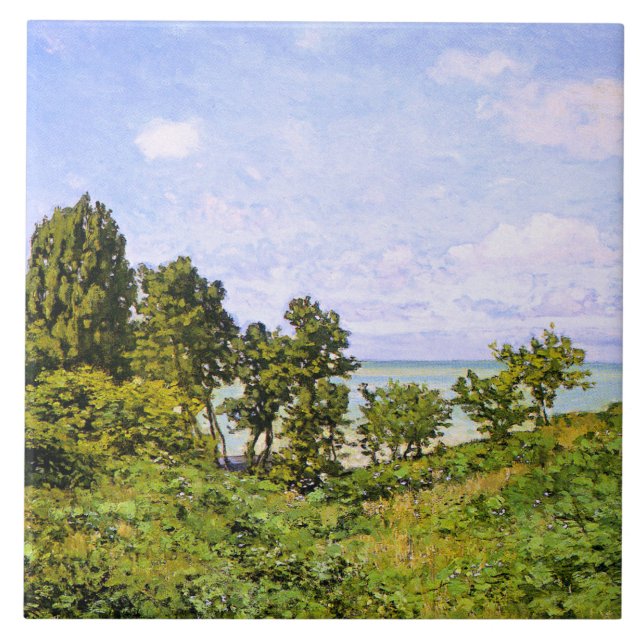 Claude Monet-målning, By the Sea, Kakelplatta (Framsidan)