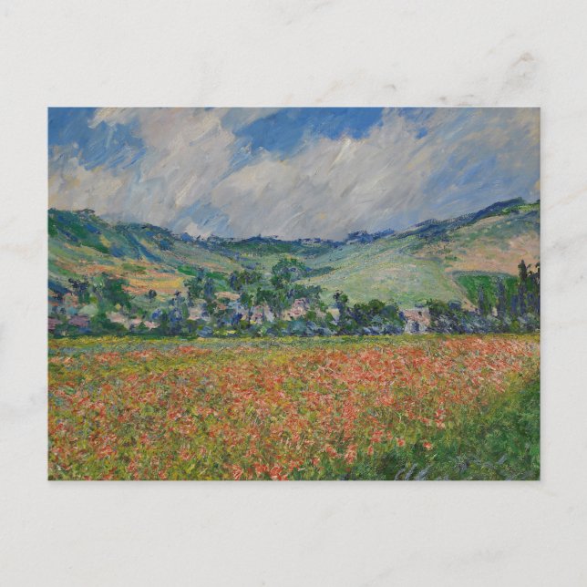 Claude Monet målning, Vallmo fält vid Giverny Vykort (Framsida)